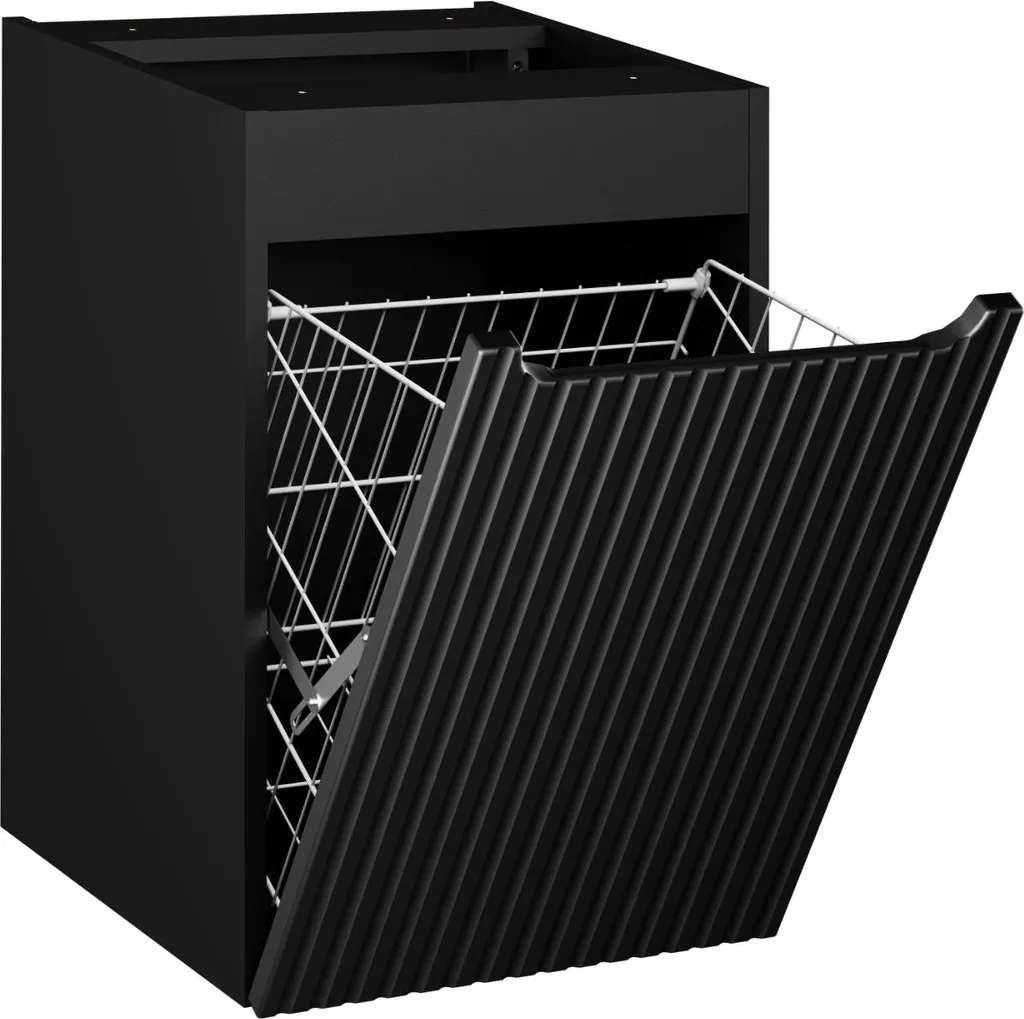 Petit Meuble de Rangement Linge Nova Noir 40cm pour Salle de Bain
