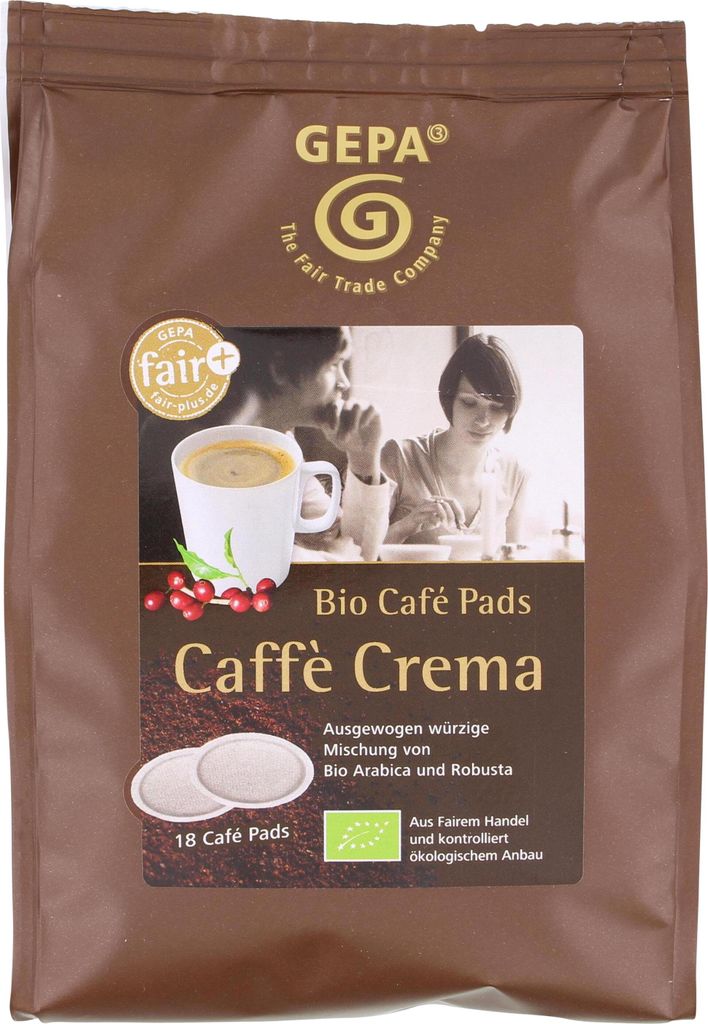 Gepa  Café Pads Caffè Crema (18 x 7 g) Produktbild 