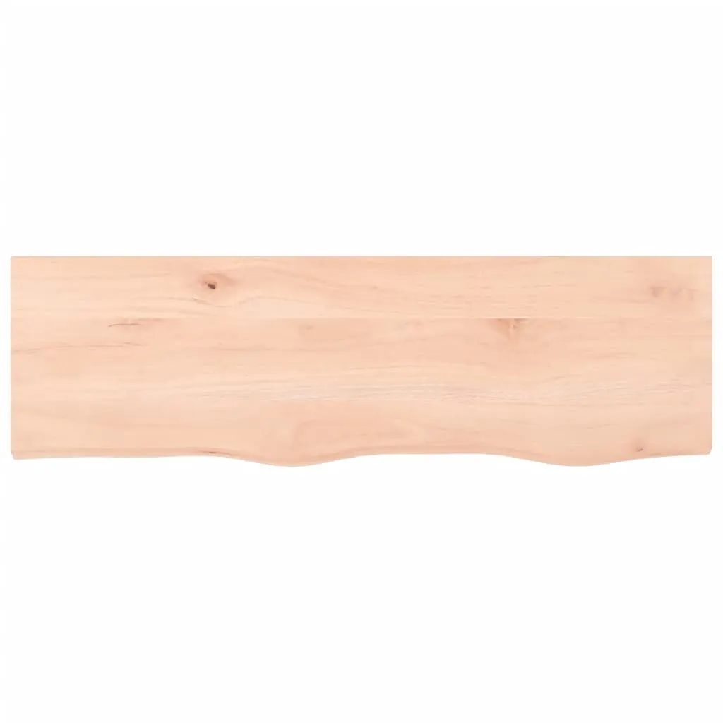 The Living Store Mensola a muro 100x30x2 cm in rovere massiccio non trattato - 2