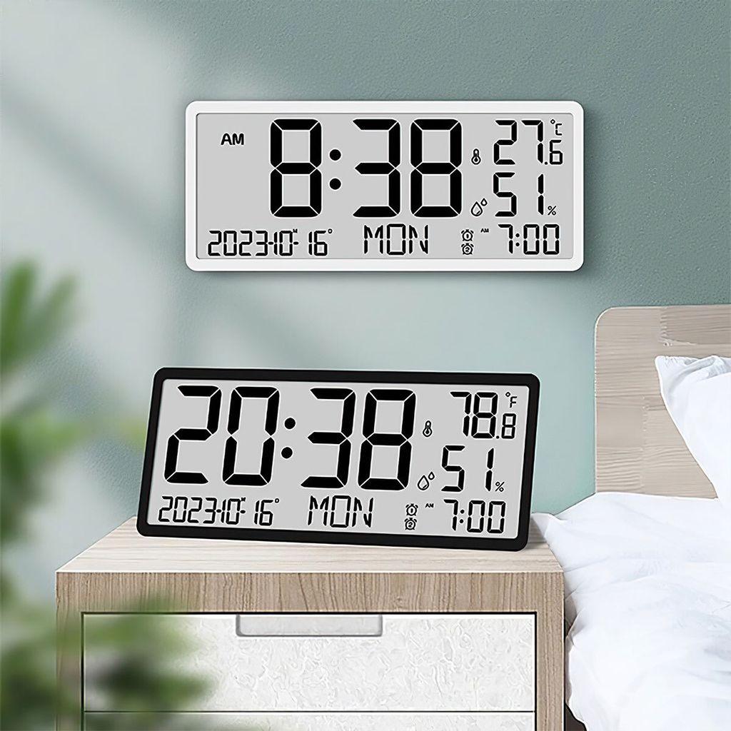 Wanduhr LCD Wanduhr,Multifunktionale Großbild Uhr mit Produktbild 6