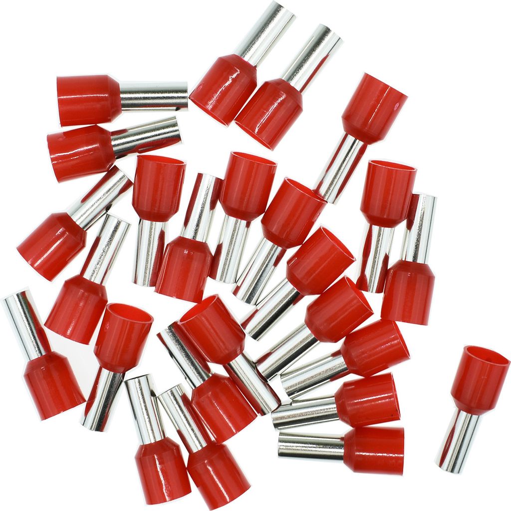 Aderendhülsen 10mm² (rot), isoliert, 25 Stück