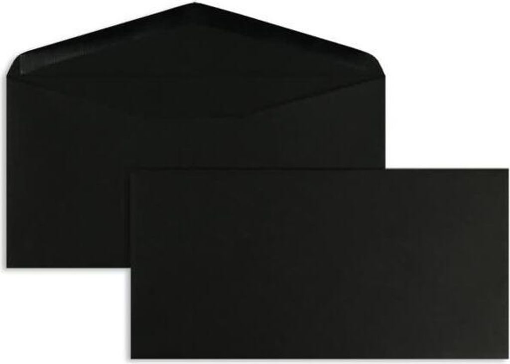 Briefumschläge DINlang 120g/qm gummiert VE=100 Stück schwarz