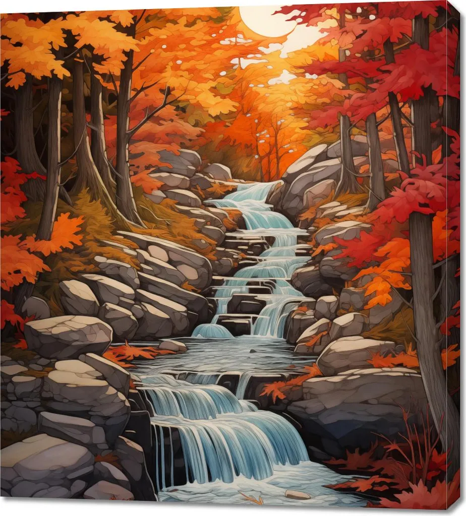 Quadro 90x100 cm Cascate autunnali
