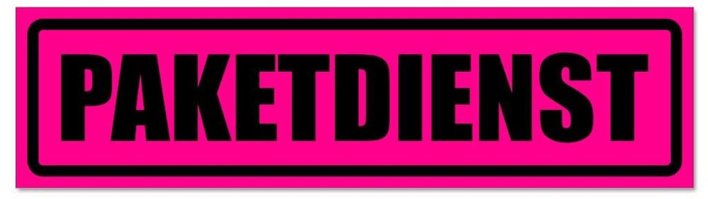 Kiwistar - Autoaufkleber - Pink - Schwarz - 45 x 12 cm - Paketdienst invertiert - Hinweis Aufkleber Sticker für Auto, Kfz, Fahrrad, PKW, LKW