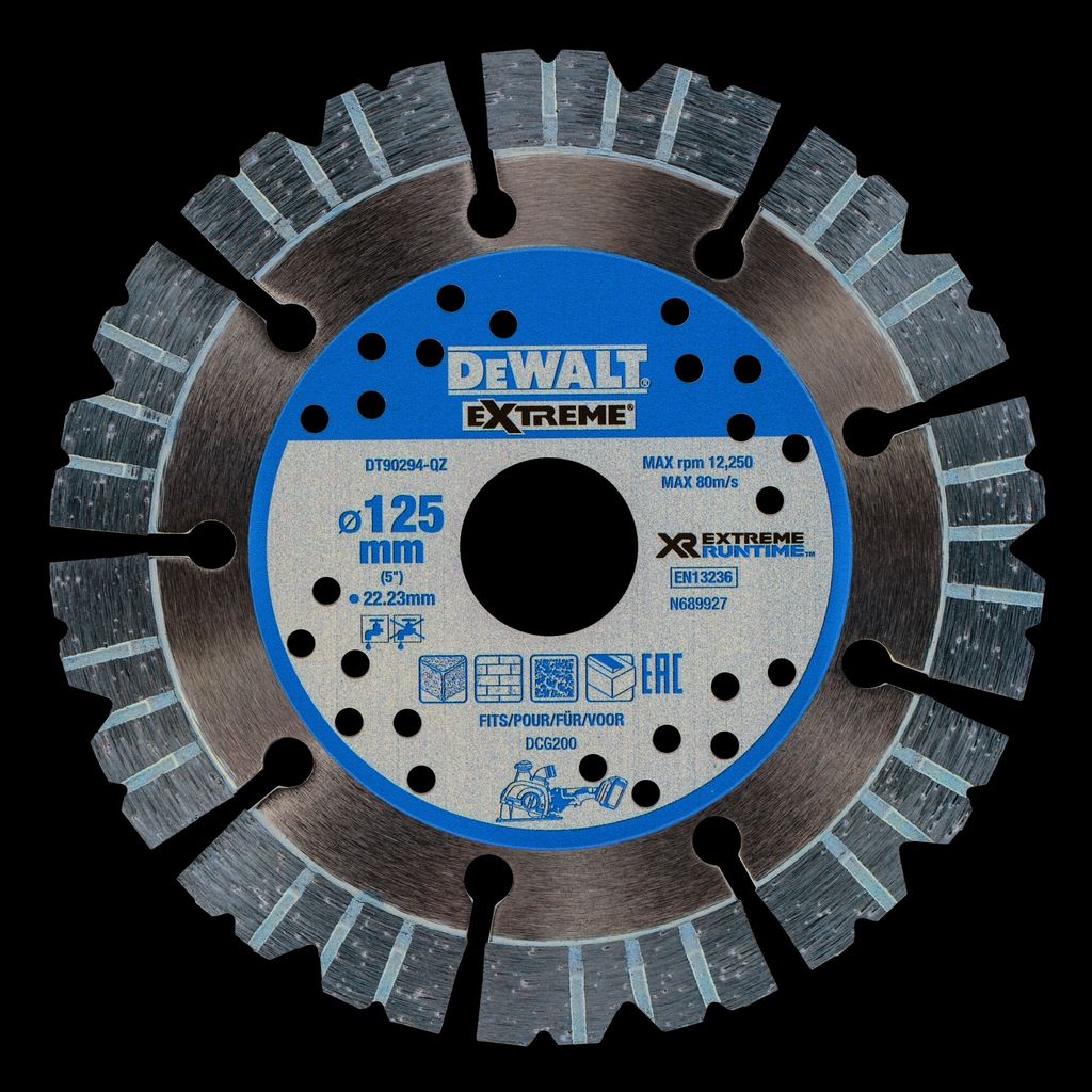 A close-up, studio shot of a circular diamond cutting disc against a black background.