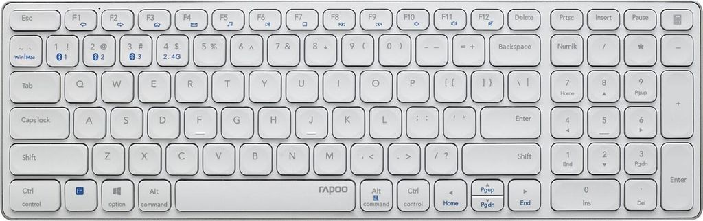 Rapoo E9700M Weiß Kabellose Multimodus Tastatur Produktbild 