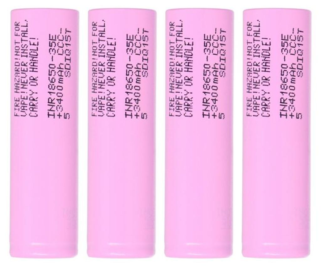 4x Samsung INR18650-35E 18650 Akku 3,6V 3500mAh Flat-Top Produktbild 