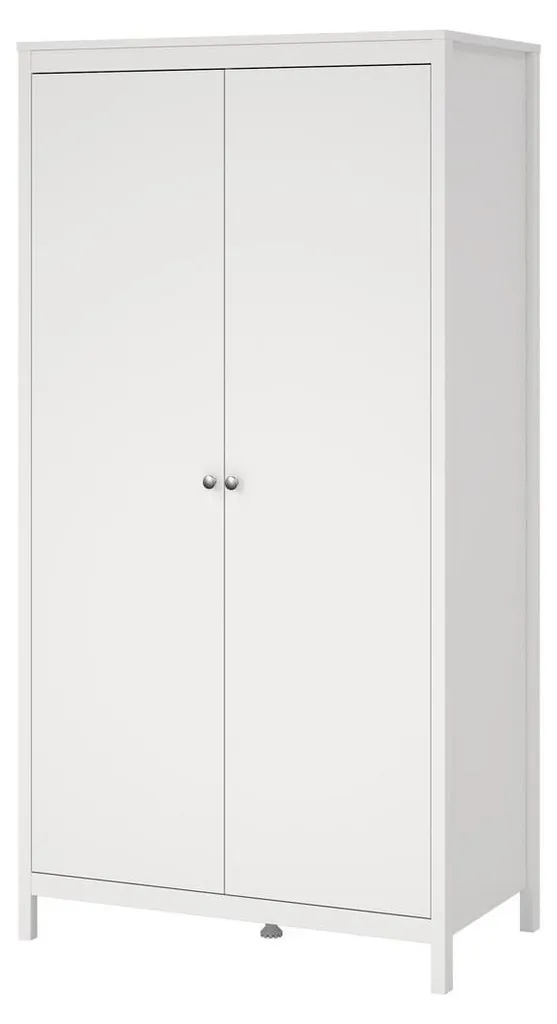 Armoire de rangement 2 portes blanche H199 cm style scandinave