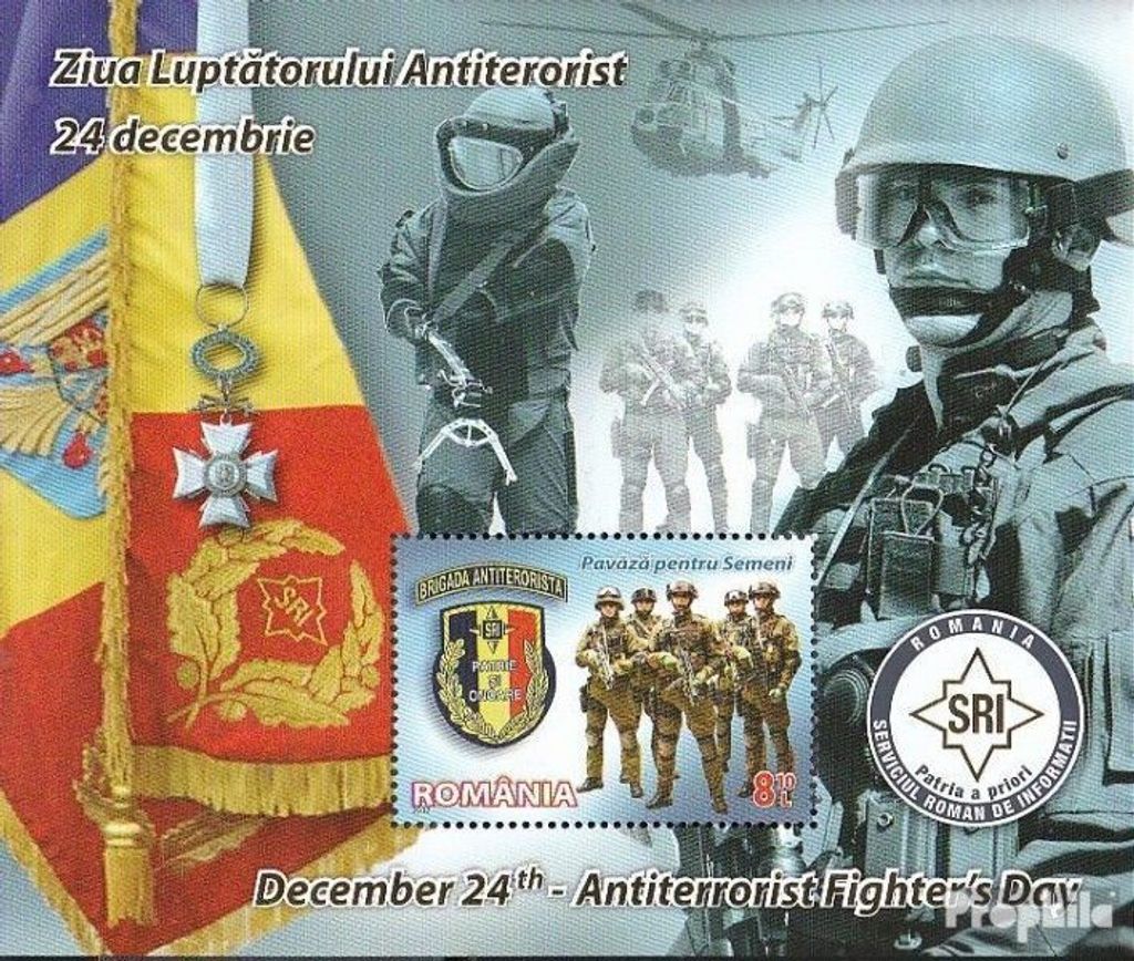 Briefmarken Rumänien 2012 Mi Block548 (kompl.Ausg.) postfrisch Kämpfer gegen Terrorismus