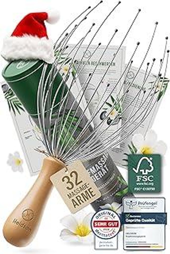 HELDSONKopfmassage Spinne - 100% - Wichtelgeschenk -Kopfmassagegerät - Kopfkrauler Kopf Massage & Haarmassage - Kopfhaut Massagegerät - Head Mass...