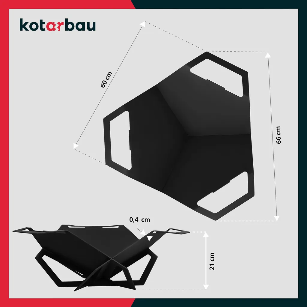 Brasero Pliable 60 cm en Acier Thermostable - Gain de Place et Solidité - 3