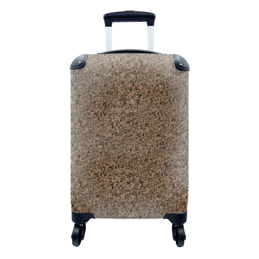 MuchoWow Koffer Handgepäck Trolley Rollkoffer Kleine Reisekoffer mit 4 Rollen - Granit - Stein - Design - Cabin Size < 55x40x23 cm & 55x40x20 cm...