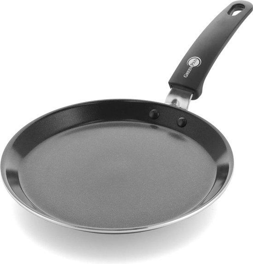 Keramik-Pfannen-Breakfast-Platte mit Antihaftbeschichtung, 24 cm, schwarz, pfanne-frei, induktions- und ofenfest bis 160°C, Spülmaschinengeeignet.