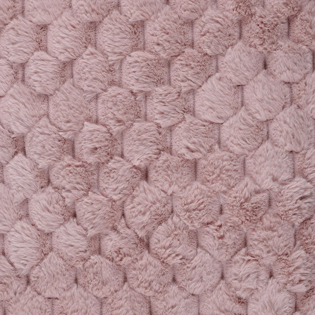 Plaid Rose 120x150cm Texture Opulence - Couverture Douce et Chaude - 3