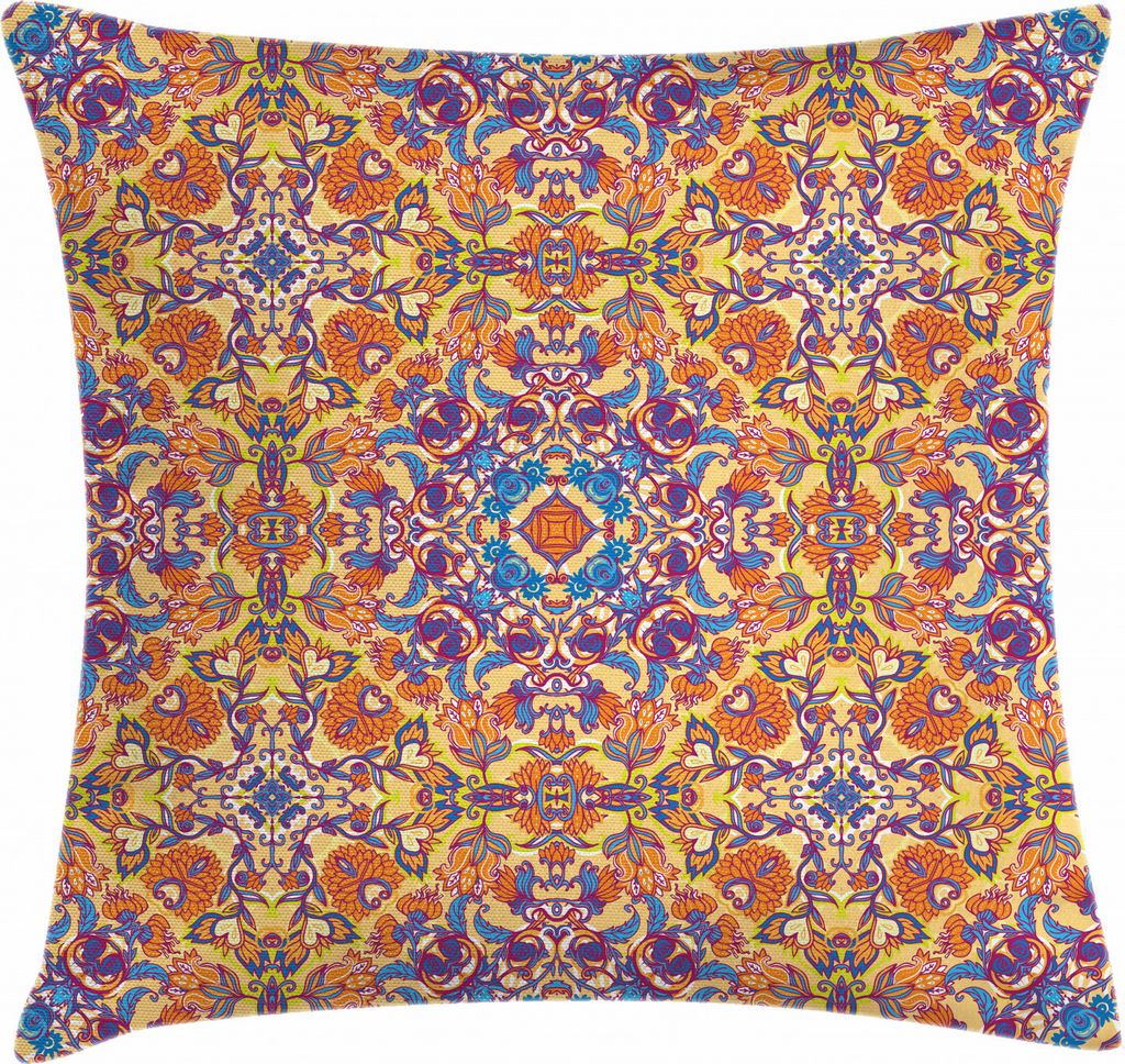 ABAKUHAUS Mandala Kissenbezug, floral East, Wasser und Schmutz resistent Stoff Digital Druck Für den Innen oder Außen Bereich, 60 x 60 cm, Mehrfa...