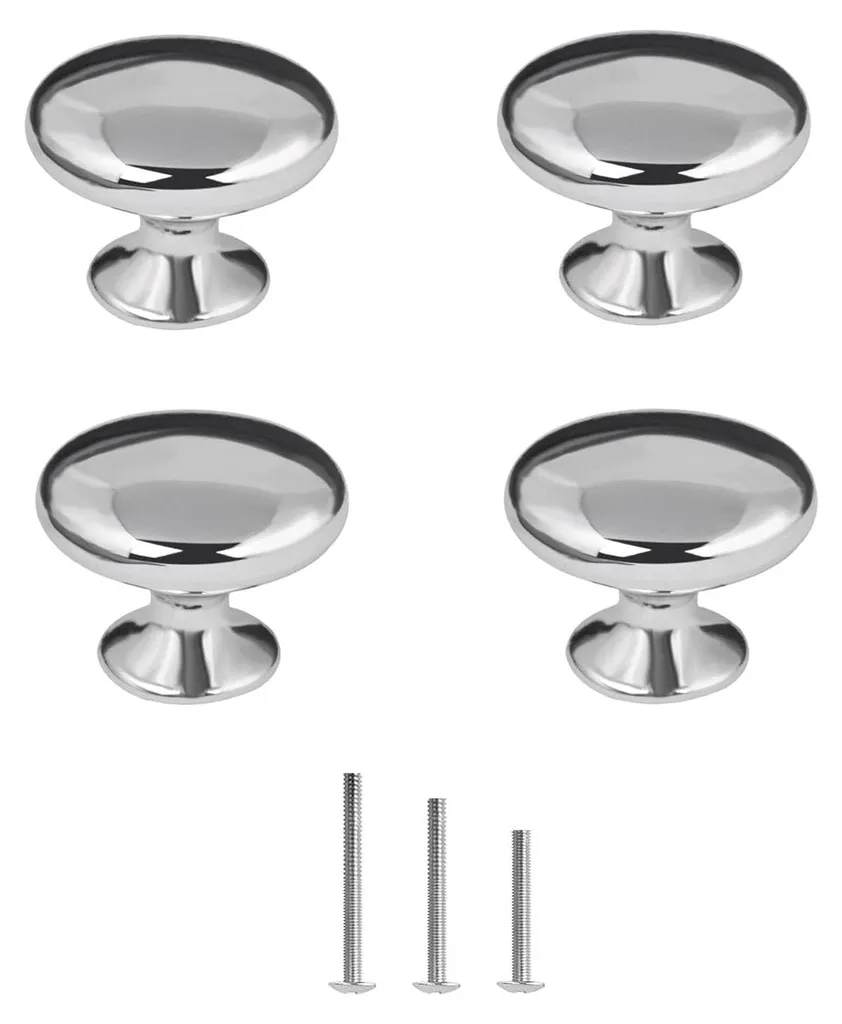 Rénovez vos meubles avec ce lot de 4 boutons de tiroir chromés 30 mm