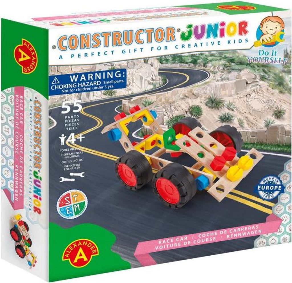Alexander Toys Constructor Junior – Rennwagen – 55 Stück