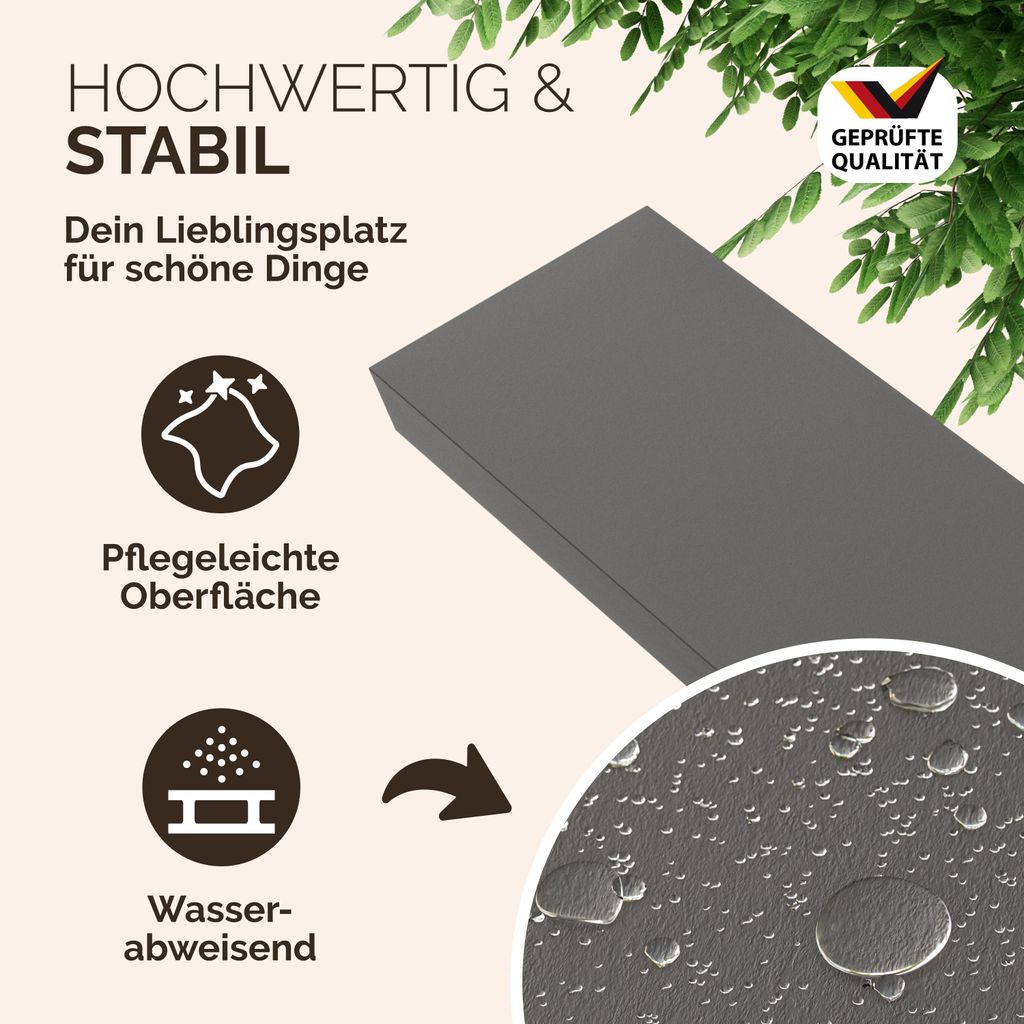 CASARIA 2x Étagères Murales Flottantes 70 cm Gris MDF Image du produit 