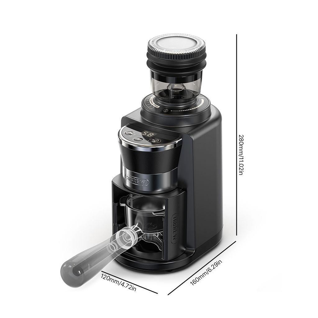 HiBREW G3 Elektrische Kaffeemühle mit Digitalanzeige, Espressomühle, 31 Stufen einstellbar, mit Einzel-/Doppelportions-Speicherfunktion für Espr...