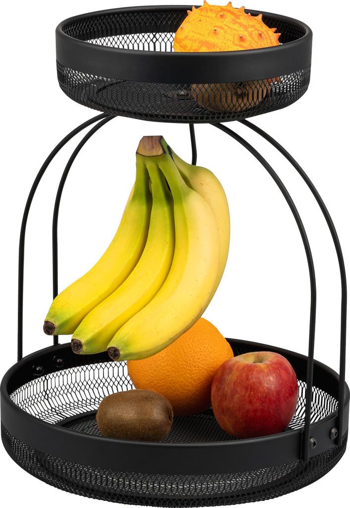 zuppiera di frutta a 2 livelli con porta-banane, cesto per Immagine del prodotto 
