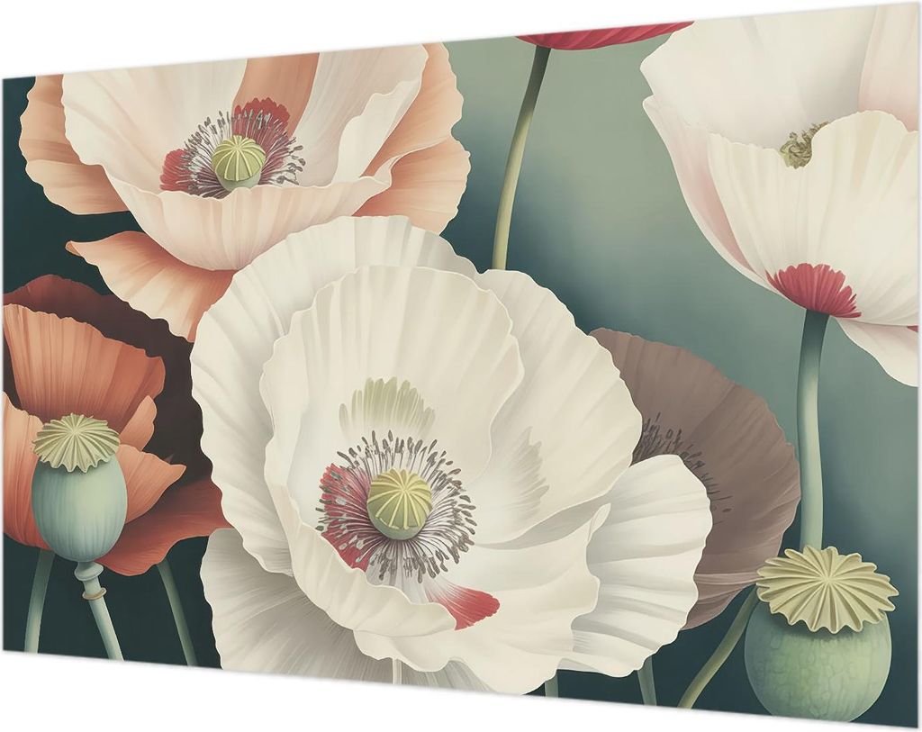 Wandtapete - Dekorative Tapete für Wohnzimmer- Tapetenfolie für Wanddekoration - 104x70 cm - Blumenschönheit