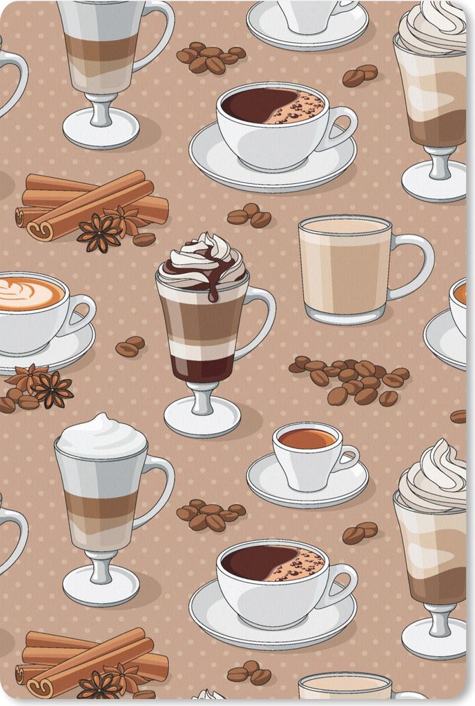 MuchoWow Mauspad Mousepad Muster - Kaffee - Cappuccino - Schokolade 18x27 cm - Mousepads - Maus Mat - Pad - Mausunterlage