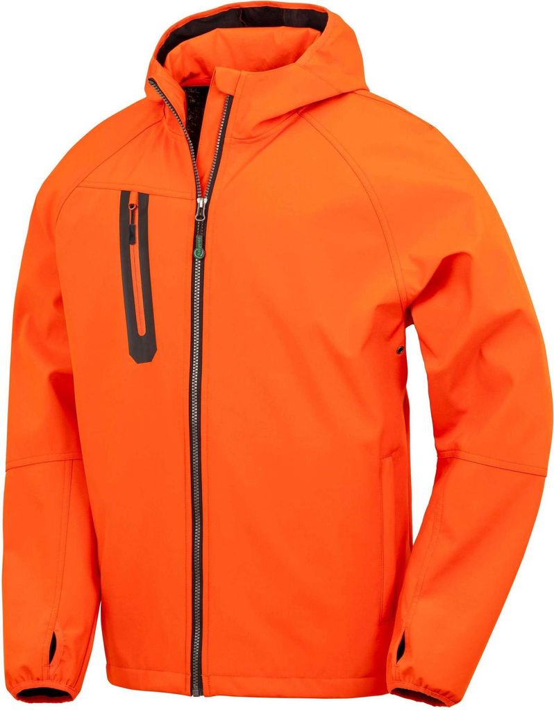 Result Recycled - Softshelljacke für Herren, 3 Lagen, recyceltes Material, Leger BC7386 (3XL) (Orange/Marine)