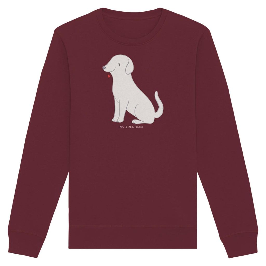 Mr. & Mrs. Panda Organic Baumwolle Pullover Labrador Moment Größe L - Burgundy - Geschenk, Bio-Pullover, Nachhaltiger, Sweater, Pulli, Sweatshirt
