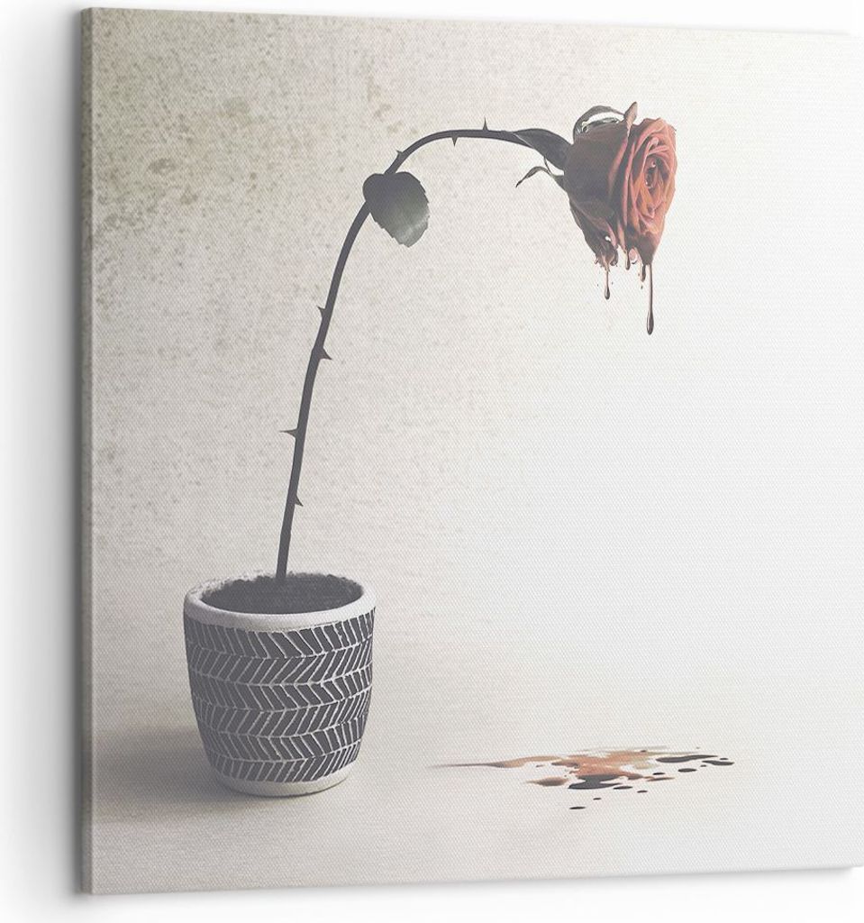 Bild auf Leinwand - Leinwandbild - Einteilig - Symbol Rose Leiden - 60x60cm - Wand Bild - Wanddeko - Wandbilder - Leinwanddruck - Bilder - Wanddeko...