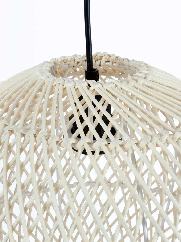 VIVANNO ROTANG Lampada Sospesa Rattan 40cm Crema - Robusta e Bella - 4