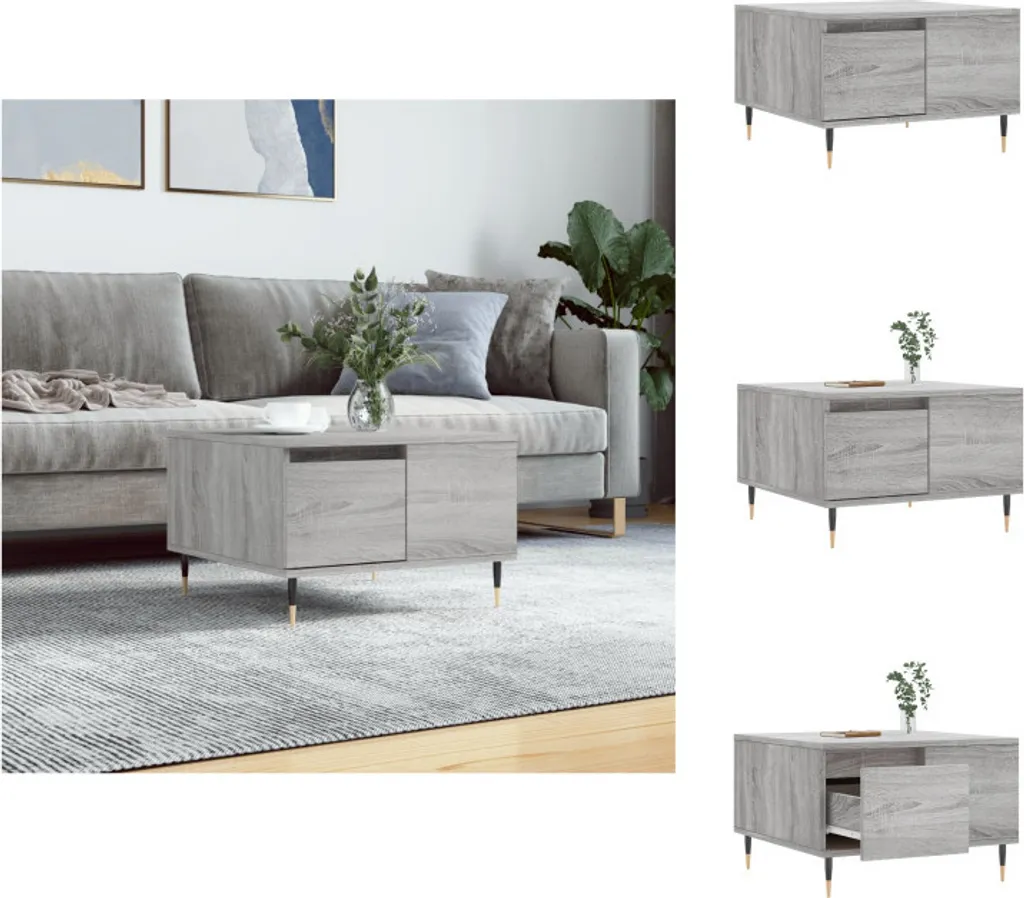 vidaXL Tavolino Grigio Sonoma 55x55x36,5 cm | Arredo Salotto Moderno