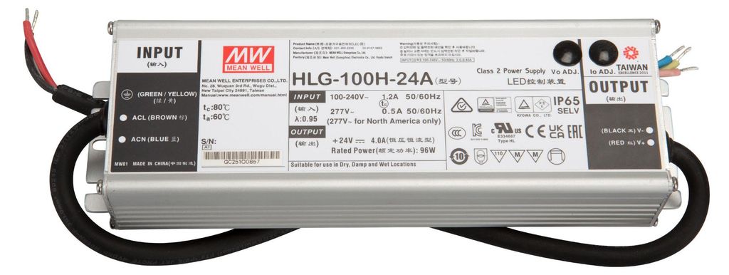 Mean Well HLG-100H-24A SNT  27V/DC/0-4A/ 96W IP65 Produktbild 