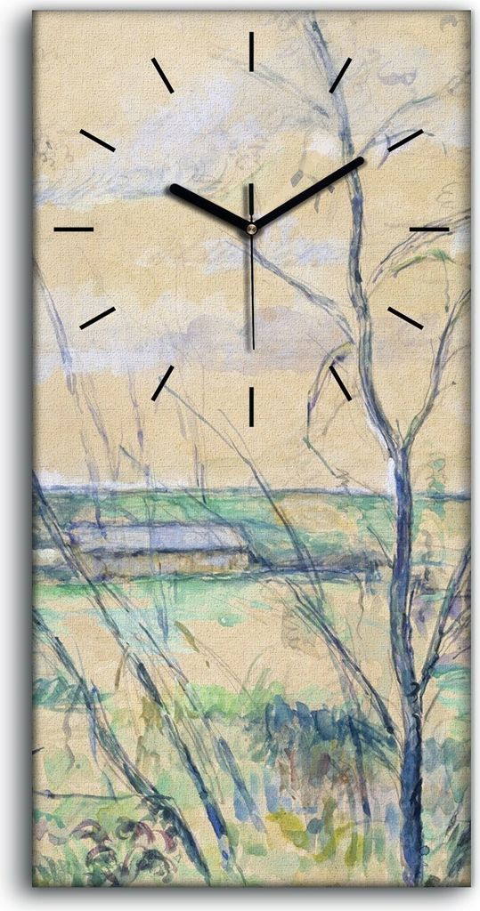 Dekor Leinwand Uhr Wandbilder Geräuschlos Kunstdruck 30x60 Das Oise Tal - schwarze Hände