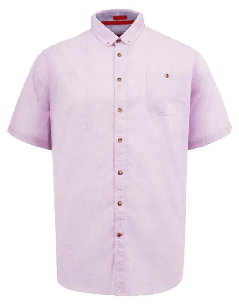 Duke - "Clarke D555" Hemd für Herren, Leinen, Kingsize DC595 (5XL) (Pink)