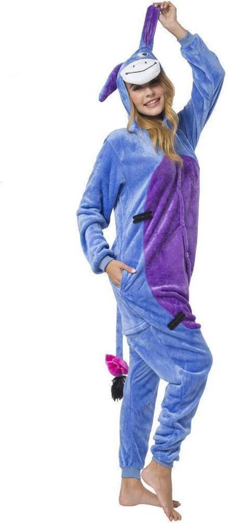 A person wearing an Eeyore costume.