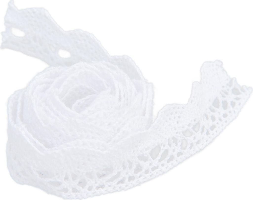 Spitzenband DIY Baumwollnetz 2 cm Breite 20 Meter elegante Stoffverkleidung für Vorhangkleidung Tischdecke Geschenkpaketweiße