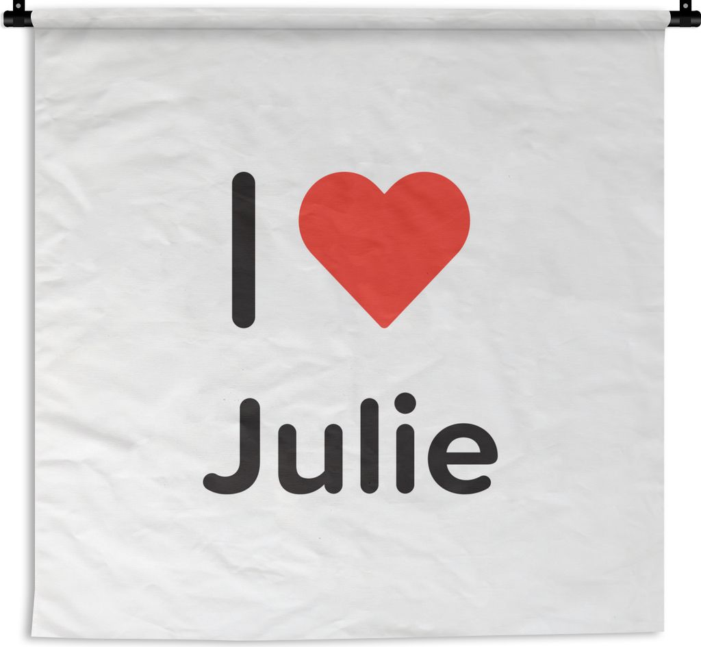MuchoWow Wandteppich Wandbehang Ich liebe - Julie - Girl 150x150 cm Tapisserie Dekoration Wandtuch - Wohnaccessoires - Modernes