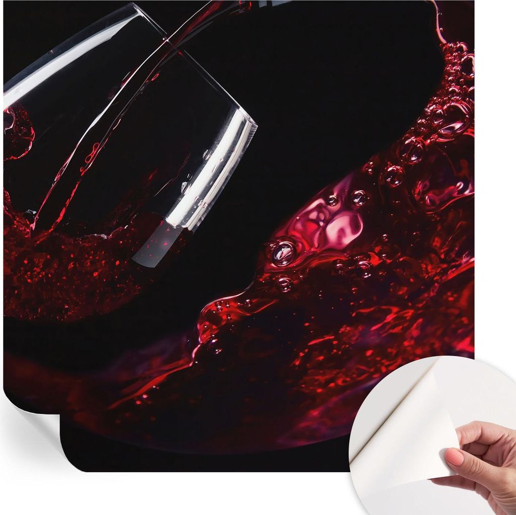 Selbstklebende Wandtapete - Dekorative Tapete für Wohnzimmer - Klebefolie für Wandbilder - Tapetenfolie für Wanddekoration - 250x250 cm - Rotwein