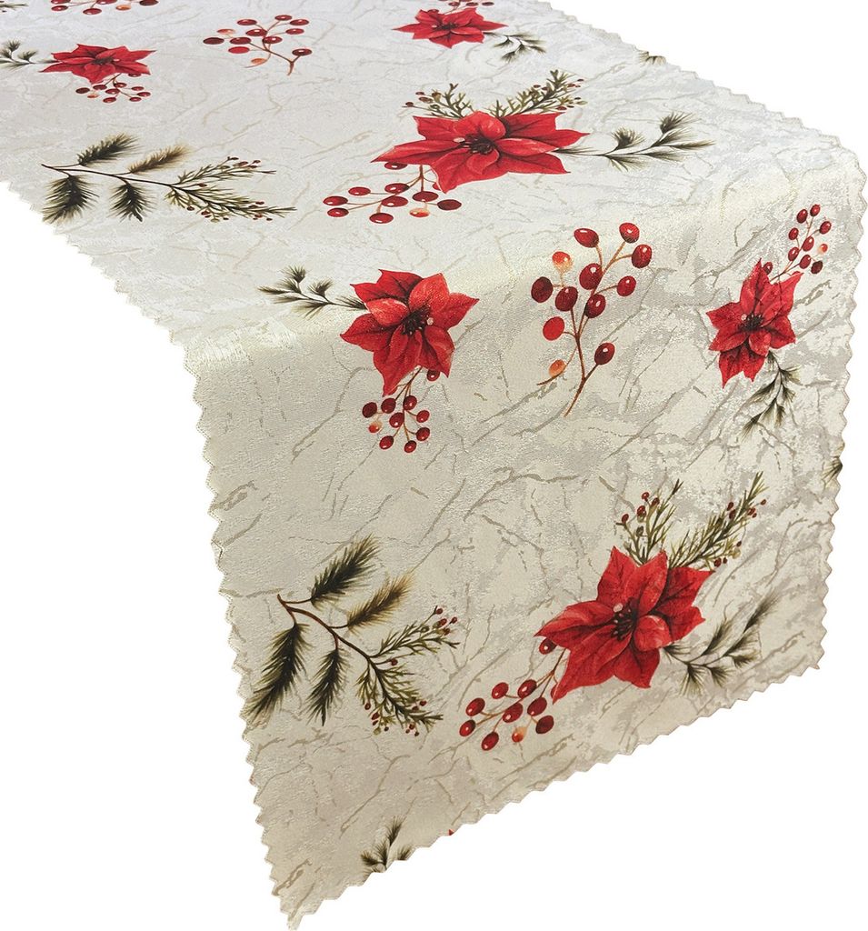 Fleckenresistente Tischtuchläufer Weihnachten Red Star 40x180 cm