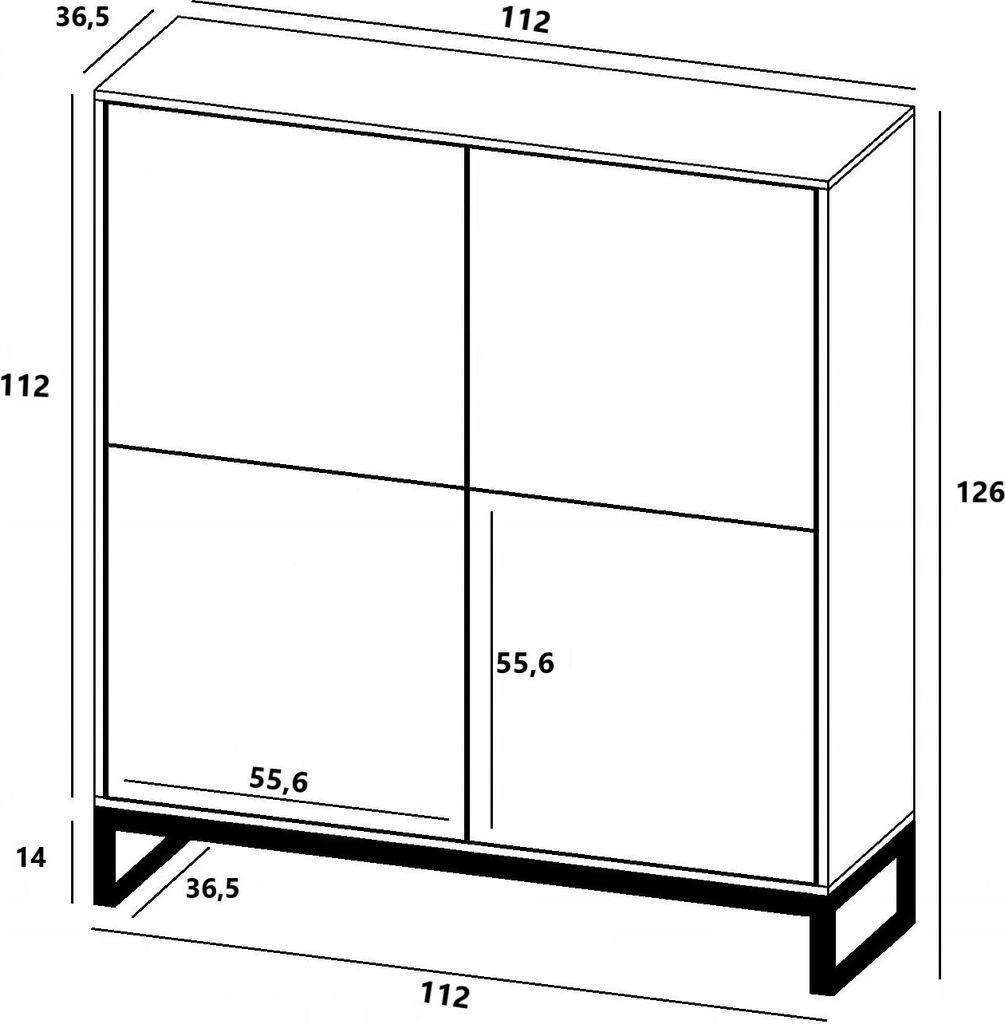 Komoda TAL 4D 112 granatowa mat Zdjęcie produktu 13