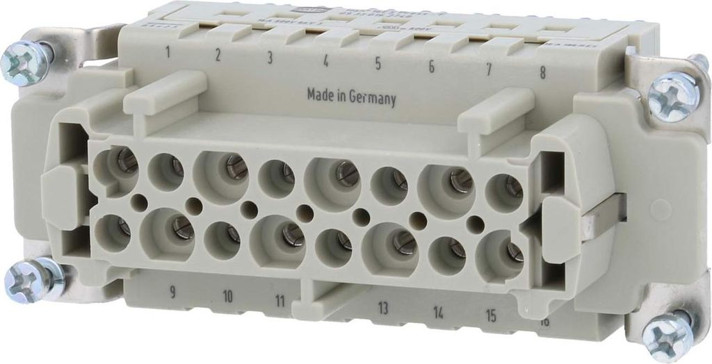 HARTING Han 16ES Press Buchseneinsatz (F) Käfigzugfederanschluss Press, 16-polig+PE 500V, 16A - 1 Stück