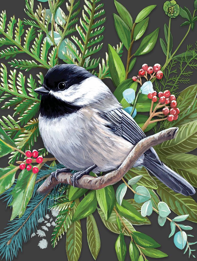 New York Puzzle Company Puzzle Black-capped Chickadee 500 XXL Teile