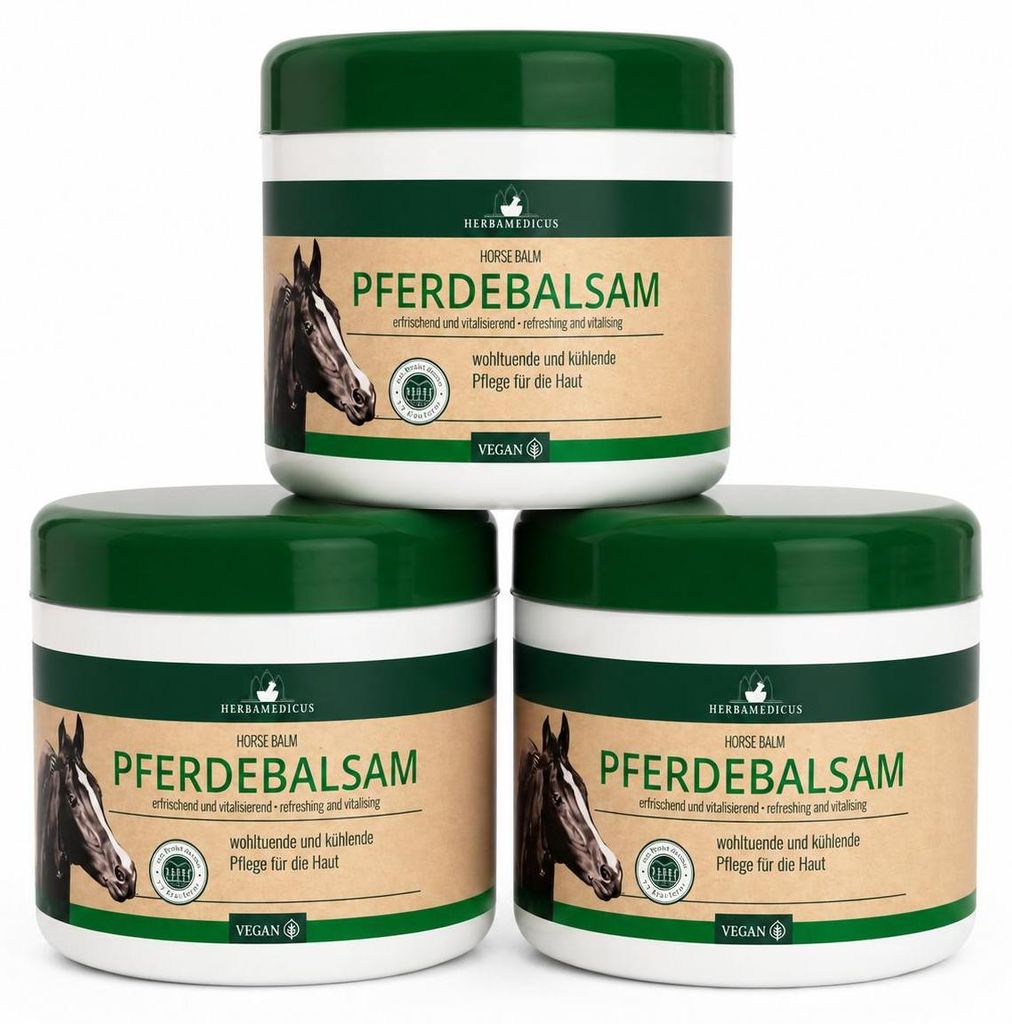 Herbamedicus Pferdebalsam 500 ml – 3er Pack | Kühlendes Gel Produktbild 