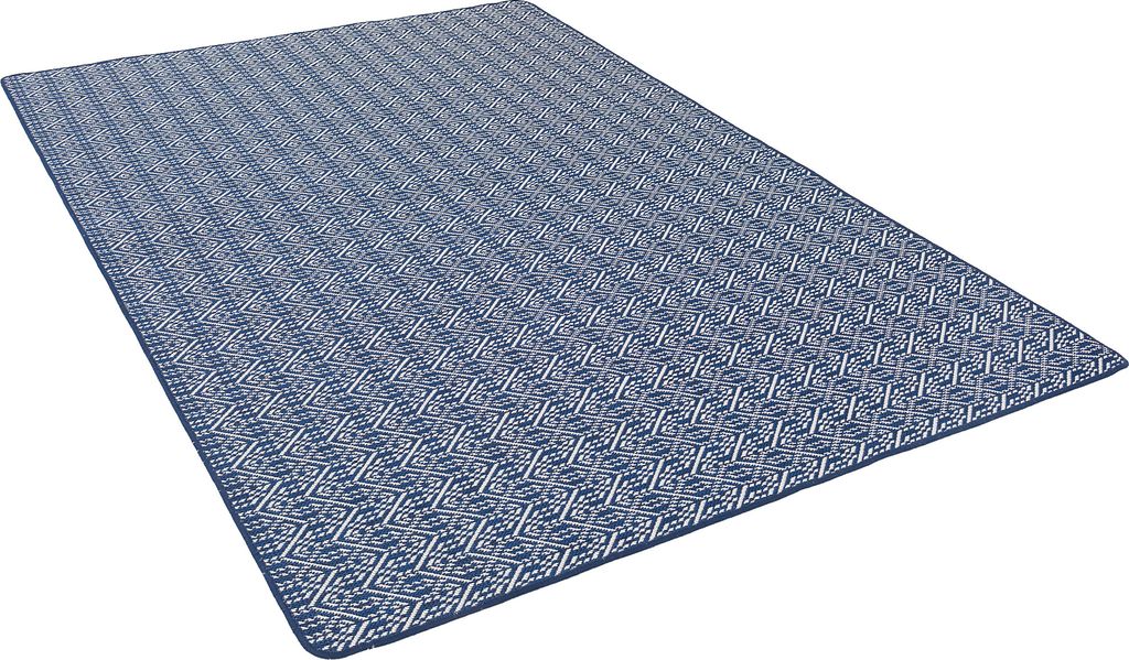 In- und Outdoor Teppich Beidseitig Modern , Größe:133x133 cm, Farbe:Blau