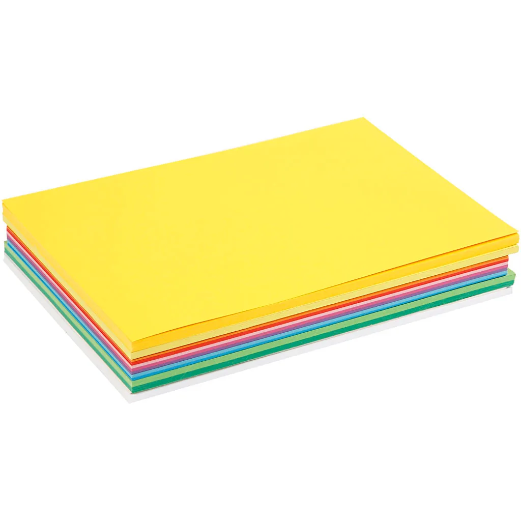 Papier Cartonné A4 180gr - 300 Feuilles de Couleur pour Dessin et Scrap