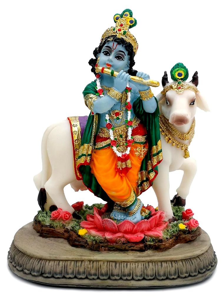 Statue des Hindu-Gottes Lord Krishna – 14,5 cm H Indien Idol Krishna Skulptur Geschenke für indische Freunde und Familie