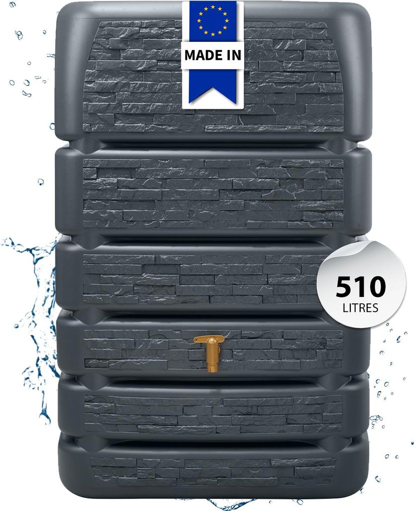 4rain SLIM STONE DECOR réservoir mural 510 litres gris Image du produit 