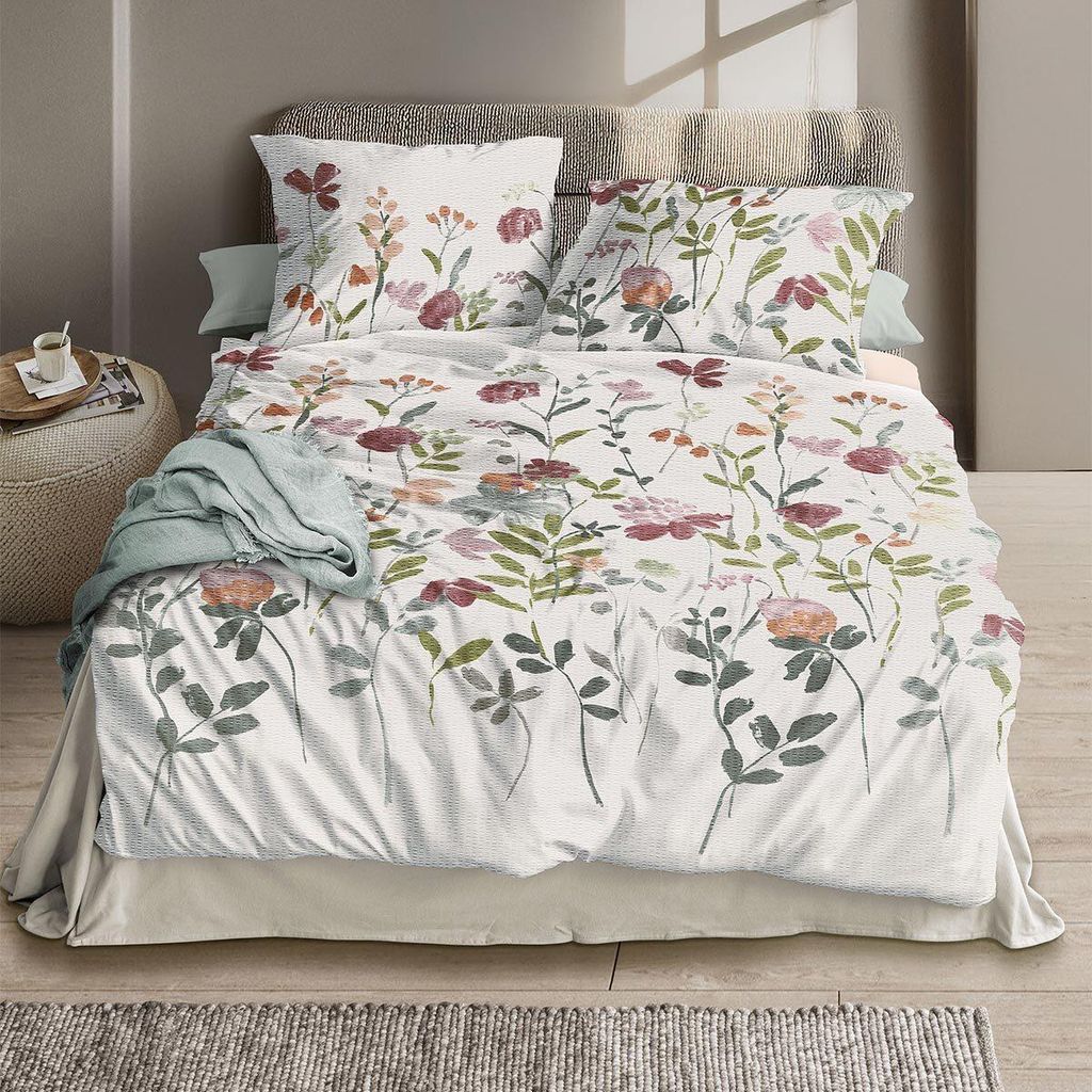 Irisette Seersucker Bettwäsche Easy 8547 rot 135x200 cm + Produktbild 