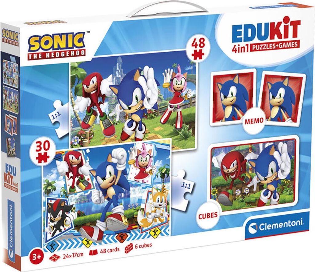 Clementoni Sonic The Hedgehog Edukit 4 In 1 Spielbrett Mehrfarbig Mehrfarbig One Size