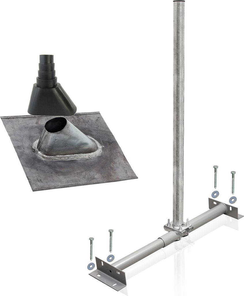 PremiumX X100-60 SAT Dachsparrenhalter feuerverzinkt SAT Blei-Ziegel Set